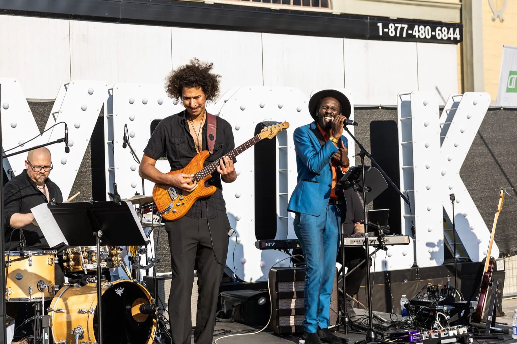 Almyr Jules and band performing at City Folk Fest