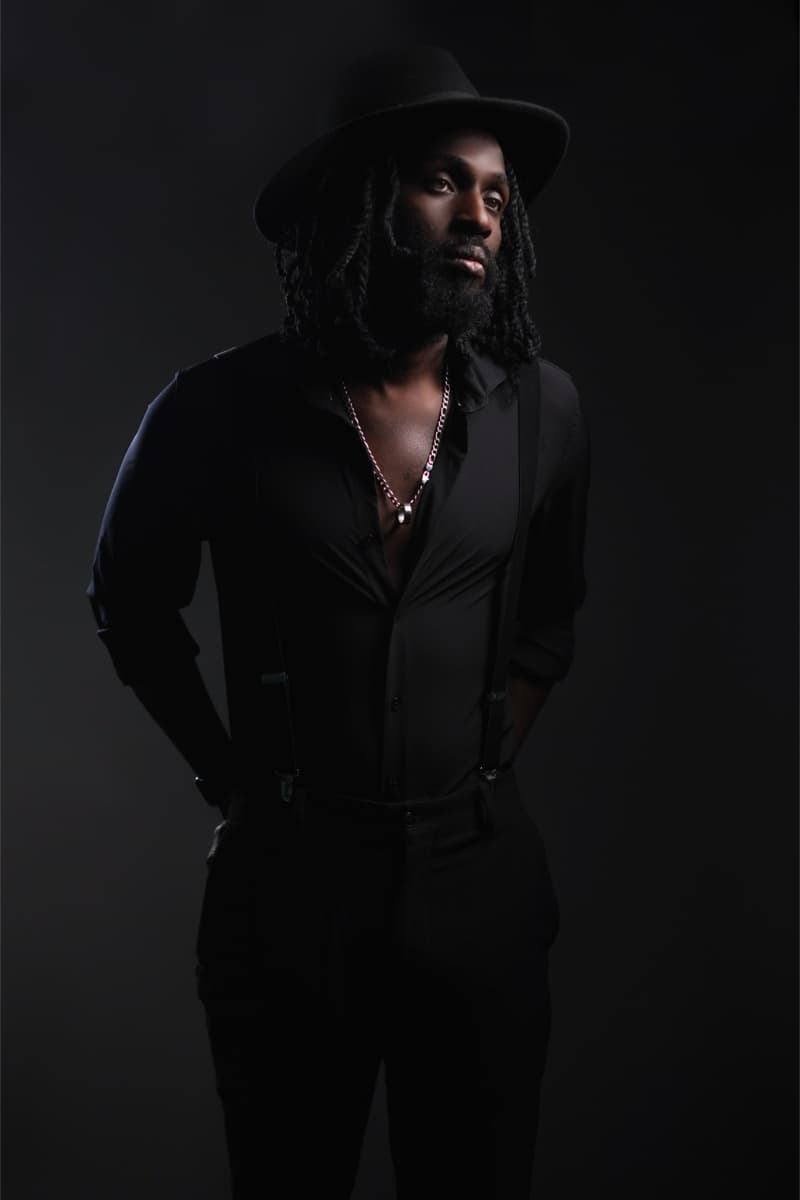 Almyr Jules portrait in black